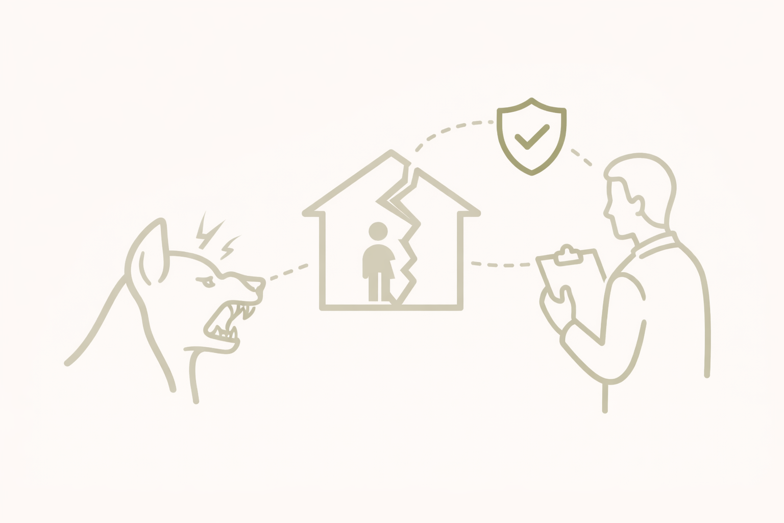 Ilustração representando comportamento canino de risco e necessidade de intervenção estruturada